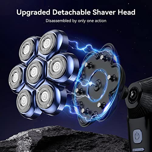 Head Shavers For Bald Men, 7D Magnetic Floating Head Shaver With 3 Modes, Ipx7 Waterproof Electric Razor Grooming Kit, Usb Rechargeable #TOP1