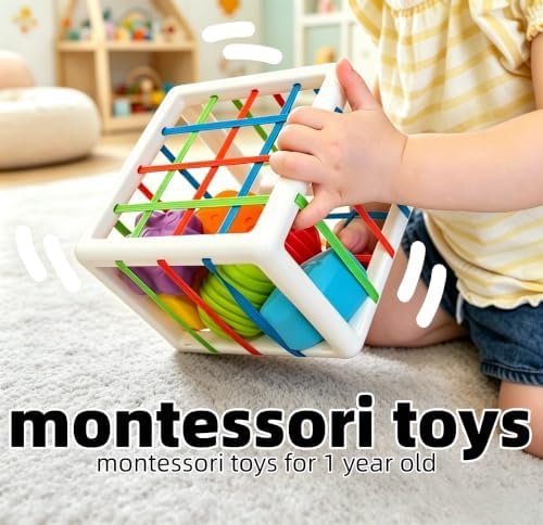 Block Set of 6 Sensory-Shaped Blocks, Montessori Toy Suitable for 1-Year-olds, Toys for 12-18 Month Babies, Busy Board for 1-Year-olds, Gift — 사진 3