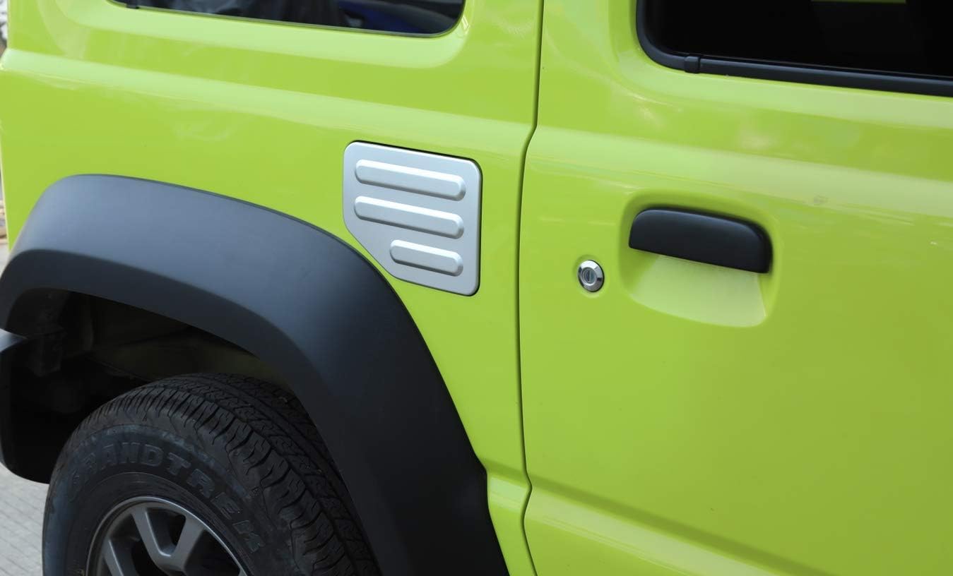 Toworldit Exterior ABS Fuel Tank Gas Door Cap Oil Cover Decoration Trim Sticker Compatible with Suzuki Jimny 2019-2022 (Silver)
