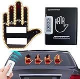 New Gesture Car Lights, Middle Finger Car Lights, Car Road Rage LED Signs for Car Enthusiasts, Funny Car Rear Window Road Rage Light Finger for Men Teenagers Ladies