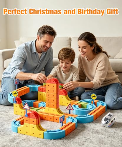 2026 Upgrade Remote klick Rail Electric Train Set for Kids Ages 3-8, Anti-Gravity 3D Modular Track Building Toy, STEM Educational Racing Set for Boys & Girls, Creative Birthday Gift - Image 7