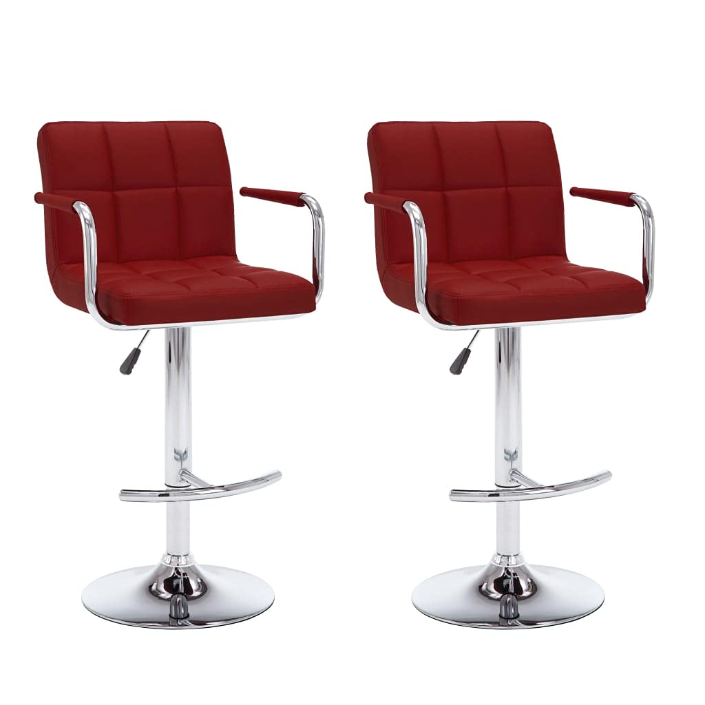 Tabourets de bar réglables hauteur lot de 2 avec dossier et repose-pieds