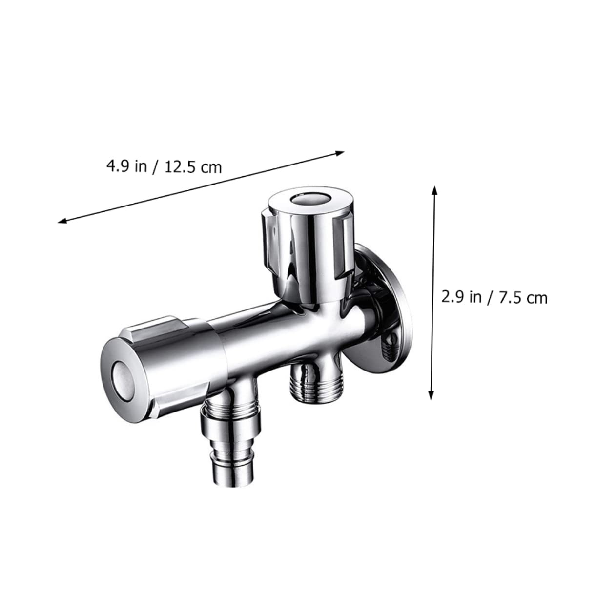 Rubinetto Valvola Per Lavatrice Valvola Di Intercettazione Acqua in Inossidabile Doppie Uscite Per Controllo Individuale Del d Acqua Per Scaldabagno e Lavastoviglie