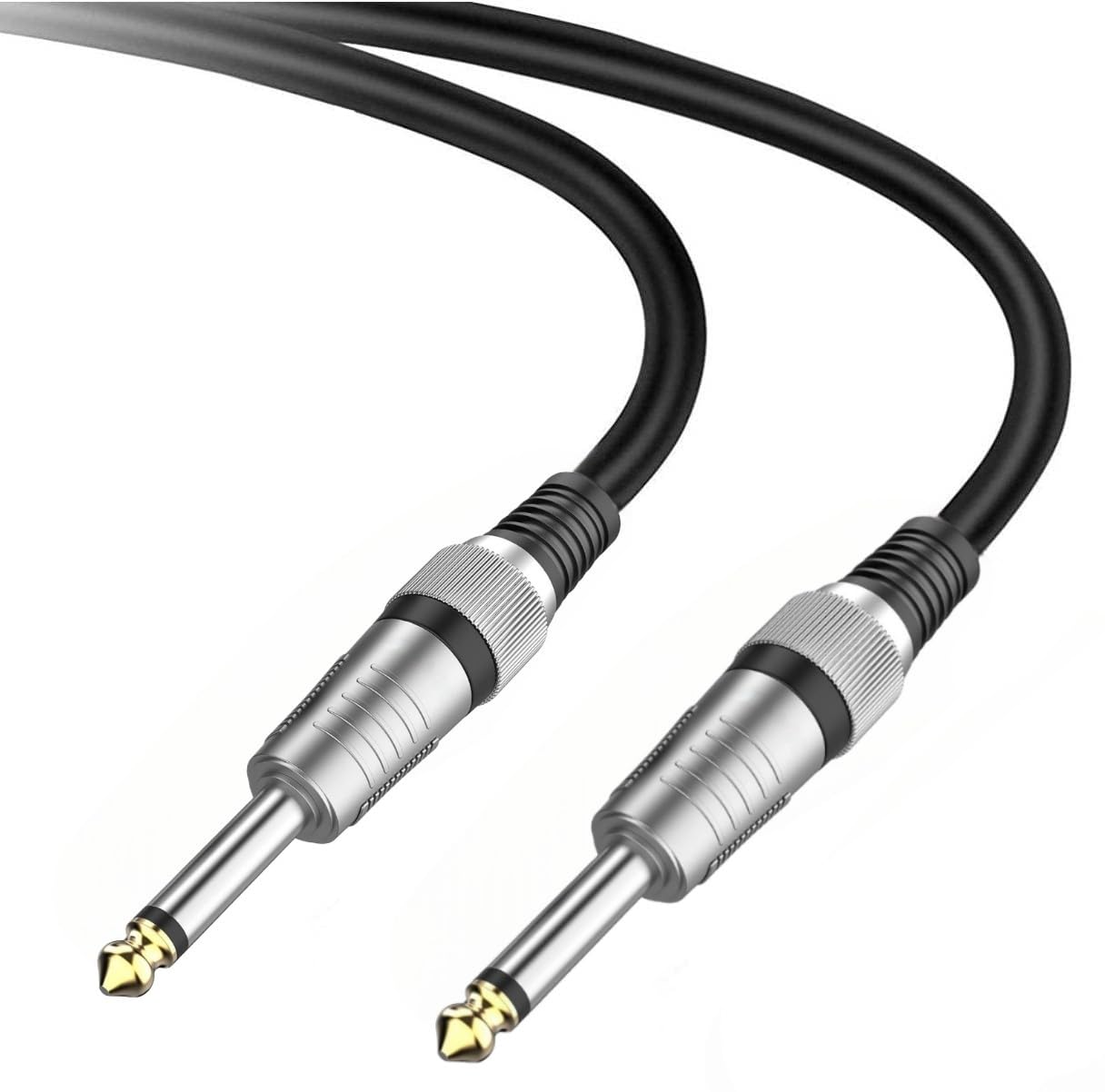 SeCro Premium 6.35mm (1/4 inches) Male to 6.35mm 1/4 inches Male Mono Plug Cable 3 Meters, Black
