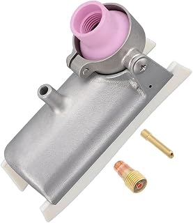 Right Angle 90° TIG Welding Trailing Shield Ti Gas Protection Cover with Wedge Chuck & Gas Lens, Titanium Tail Purge Cup for Professional Welding
