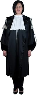 SKÉMATA - Kit Toga Avvocato Donna Evolution in Microfibra e Coppia di Cordoniere Classic Argento e Nero agganciabile con Una Pratica Clip | Inclusa Pettorina Senza Pizzo