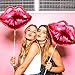 DMIGHT 51 Pcs Happy Galentines Day Decorations Set, 18pcs Red Letter Balloons, Pink Heart and Lips Foil Balloons, Pink Backdrop & Banner Cute Galentines Day Decorations for Girls Party
