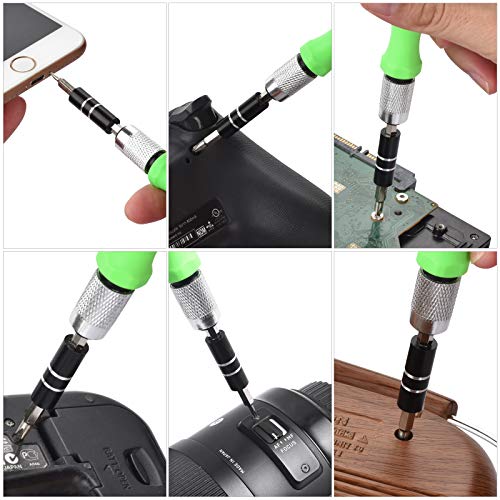32-in-1 Small Screwdriver Set with Case, Mini Magnetic Screwdriver Sets Contain 30 Bits including Slotted, Phillips, Torx, U, Y, Hex Socket, Pentalobe, Multi-Function Precision Screwdriver set