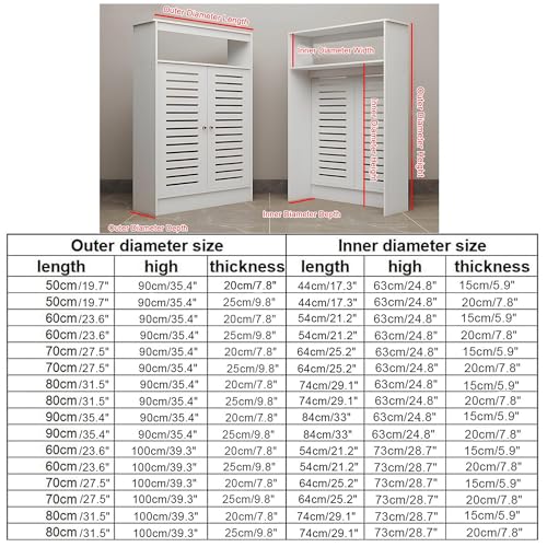 Mueble cubre radiador para el pasillo de casa con armario de almacenamiento y puertas elegantes 3