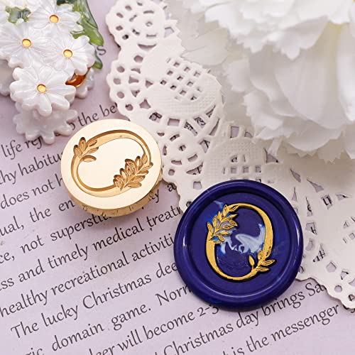 SWANGSA Initial Alphabet O Wax Seal Stamp, Vintage Elegant Botanical Leaves Letter Sealing Stamp for Wedding Party Invitation, Gift Wrap, Envelope, Christmas Thanksgiving Card (O) - Thumbnail 6