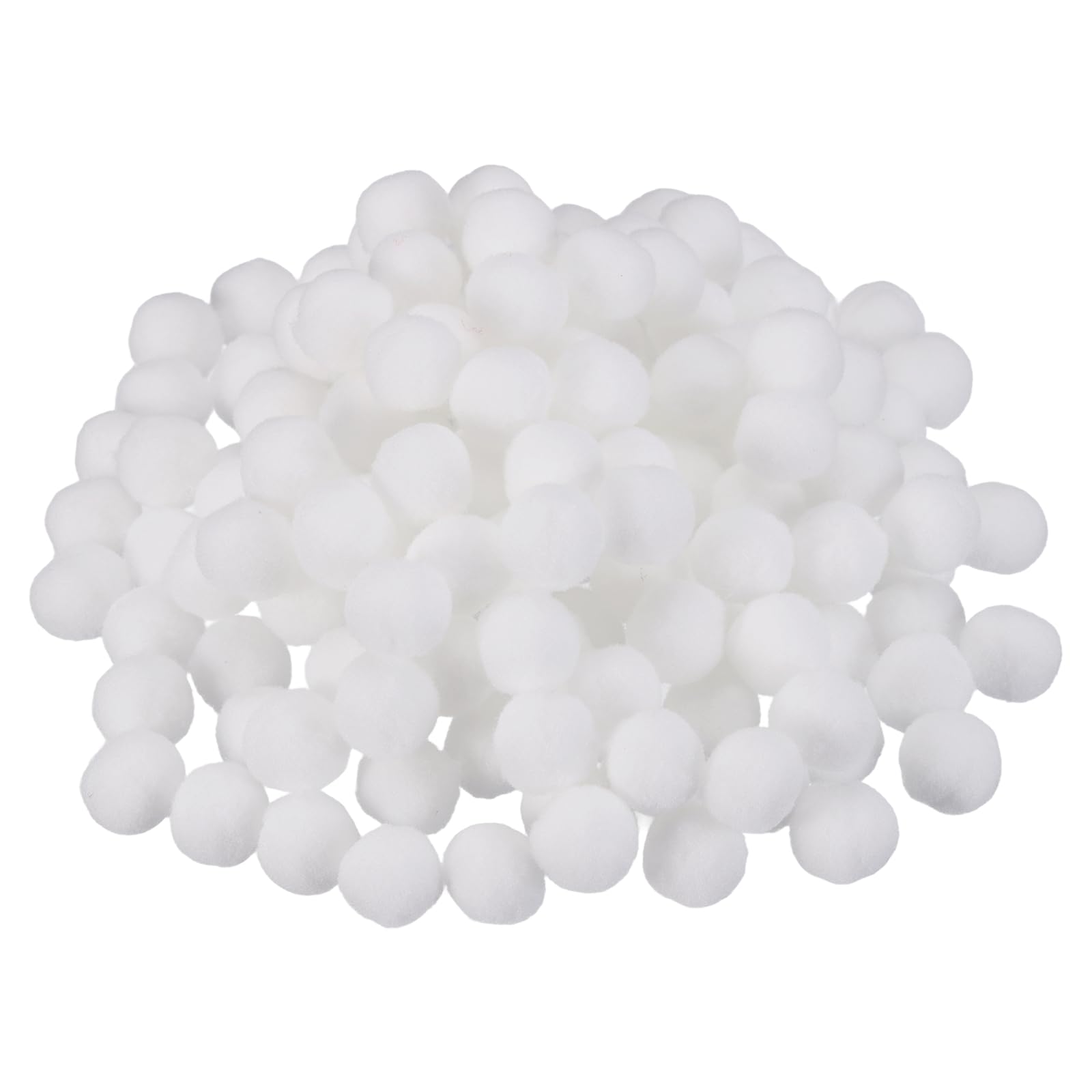 PATIKIL 0.8inch Pom Poms for Crafts, 150Pcs High Elastic Fuzzy Pastel Balls for Art Supplies DIY Creative Craft Material Handicraft Decorations, White