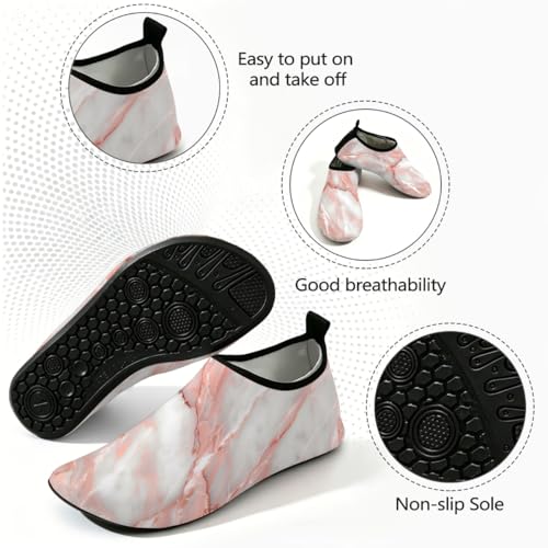 Calcetines acuáticos con diseño de mármol rosa y estilo sin cordones 4
