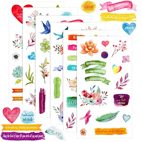 Outus 30 Pcs Bible Verse Stickers for Journaling Christian Scrapbook Stickers Inspirational Scripture Motivational Faith Decals Jesus Christian Seal Decals for Scrapbook Crafts