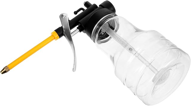 250ml Professional Oil Bottle Pump Oiler with Plastic Body and Visible Oil Level, Long Spout for Bearing and Bicycle Maintenance Tasks