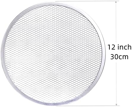 AZKEEGREY 2 Pack Aluminum Pizza Screen 12 inch Mesh Baking Tray, Pizza Trays for Oven Non Stick, Even Heat Distribution