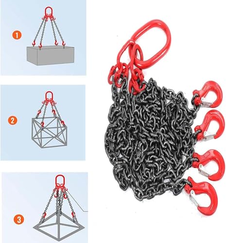 Schwerlast-Hebeband mit Haken, 300 cm Kettenschlinge für Kräne, 3991 kg Kapazität, verstellbare Kürzer für Takelage und Heben