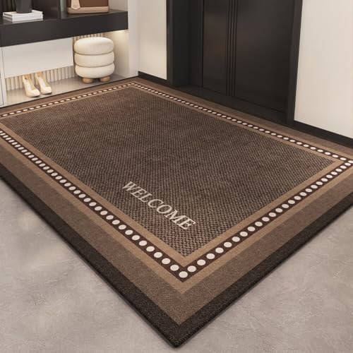 Tapis entree interieur lavable en machine paillasson marron - 2