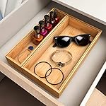 Drawer Organizer Bamboo Storage Box - Kitchen Bathroom Desk Wood Stackable Tray 12x3x2.5inch - Image 6