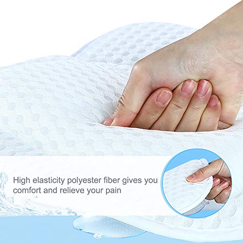 Bath Pillow for Tub, Gugusure Bathtub Pillows for Neck, Shoulder and Head Support, Upgraded 4D Air Mesh Spa Bath pillows with 6 Suction Cups for All Bathtub, At-Home Spa, Comfortable and Breathable - Thumbnail 3