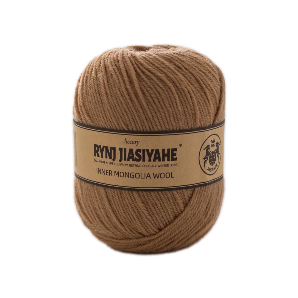 RYNJ JIASIYAHE Merino Wool Yarn, 4-ply Luxury Warm Soft Lightweight Crochet Yarn, for Hand Knitting and Crochet, Home Necessity for DIY Crafts (Dark Khaki,1 Pack)