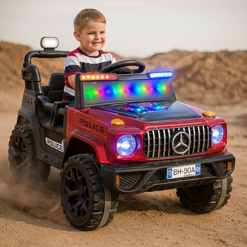 Image of Toyify Battery Jeep for Kids 1-6 Yrs | Driving Electric Car Toy Ride on 4x4 Motors | Loading Capacity of 50 Kg | Bluetooth Music Player | Battery Car - Remote Control Manual Steering Drive (Red)