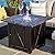 Endless Summer 30 Inch Square 30,000 BTU Liquid Propane Gas Outdoor Fire Pit Table w/Push Button Ignition, Blue Fire Glass, & Steel Fire Bowl, Bronze