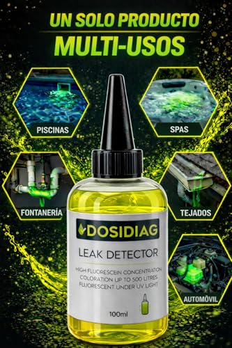 Miniatura 3 de Detector De Fugas Dosidiag Detección Universal De Filtraciones: Piscina, Spa, Cañerías, Tejados, Automóvil Fluoresceína De Alta Concentración Colorante Trazador