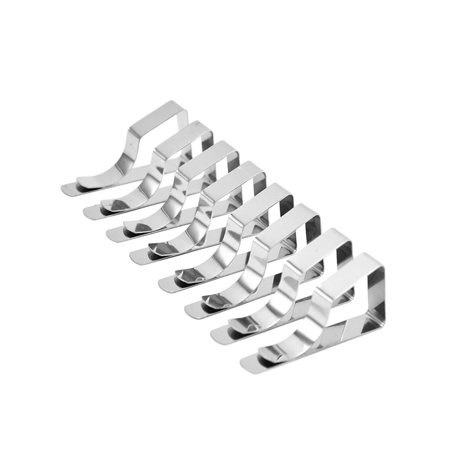 Pinces pour Nappe, Pinces à Nappe en Acier Inoxydable, Paquet de 8 for Tables d'intérieur et d'extérieur, Taille 6,5x1x3cm
