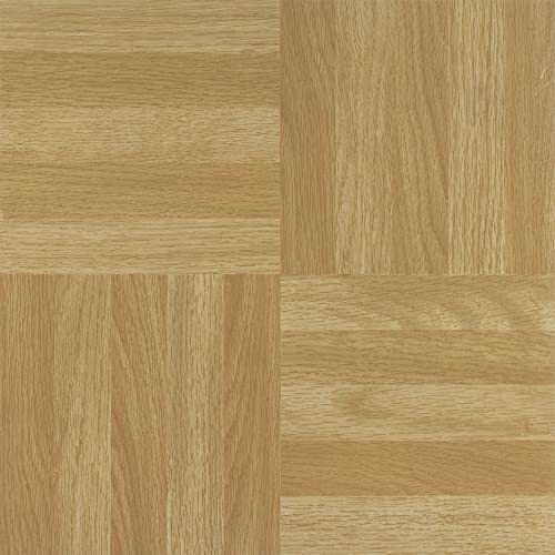 Image of Nexus Self Adhesive 12-Inch Vinyl Floor Tiles, 20 Tiles - 12 inch x 12 inch, Four Finger Square Parquet Pattern - Peel & Stick, DIY Flooring for Kitchen, Dining Room, Bedrooms & Bathrooms by Achim Home Decor