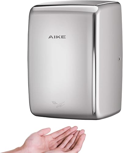 Miniatura 8 de AIKE UL aprobado compacto Jet secador de manos con cable duro, 1350W 120V cepillado acero inoxidable modelo AK2803D
