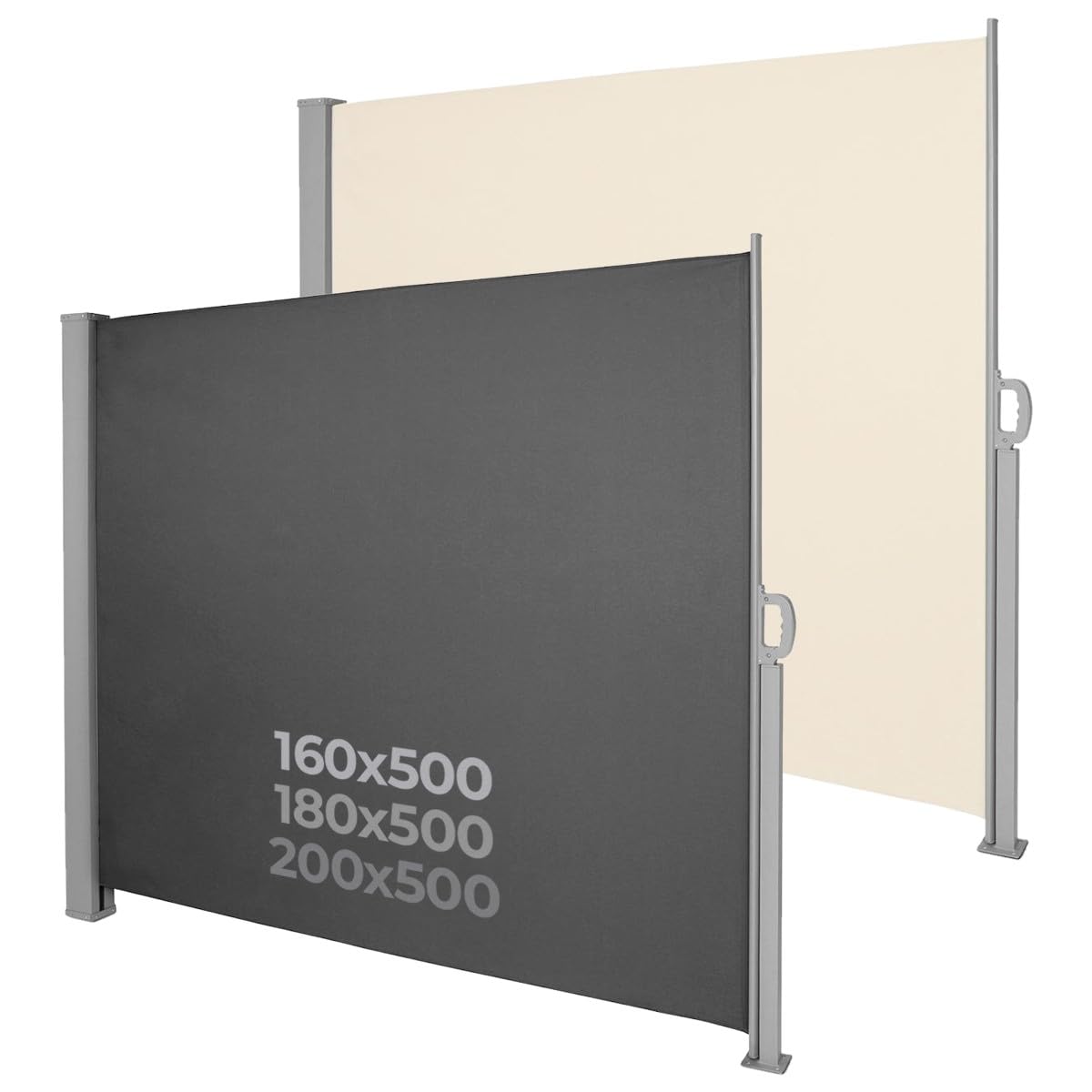 Jago® Tenda da Sole Laterale - 500 x 160/180/200 cm, Anti UV, Frangivento, Frangivista - Paravento Laterale, Rettratile, Avvolgibile, da Esterno, Giardino, Balcone, Terrazzo (200x500 cm, Antracite)