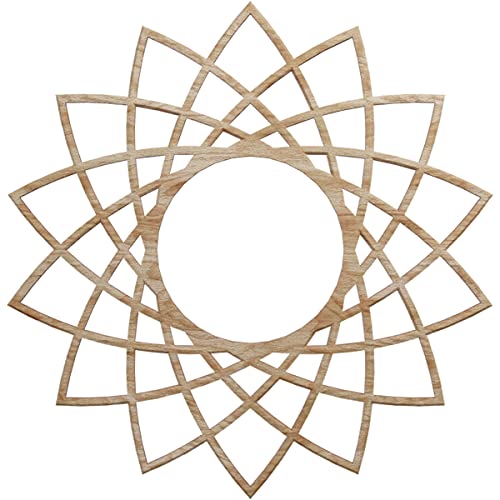 Image of Ekena Millwork 16 inchOD x 6 1 /8 inchID x 3 /8 inchT Eleanor Wood Fretwork Pierced Ceiling Medallion, Red Oak