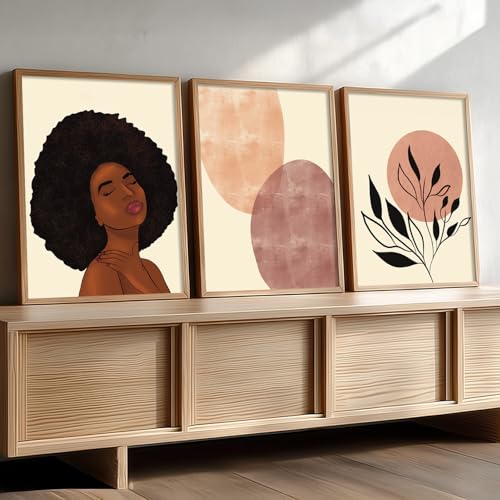 Image of kotart Abstract Paintings Set of 3 Framed Paintings for Wall Decoration, Bedroom - Framed Wall Posters /Paintings for Wall Decor (Art 10, 13x17 inch)