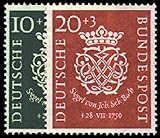  Goldhahn BRD Nr.121-122 postfrisch ** Bach-Siegel geprüft Schlegel Briefmarken für Sammler