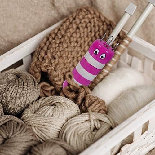 Weaving Knitting Loom Spool DIY Knitted Machines Tool Yarn Rope Knitter Plastic Sweater Doll Maker with Needle Loom Rope Maker for Craft Purple