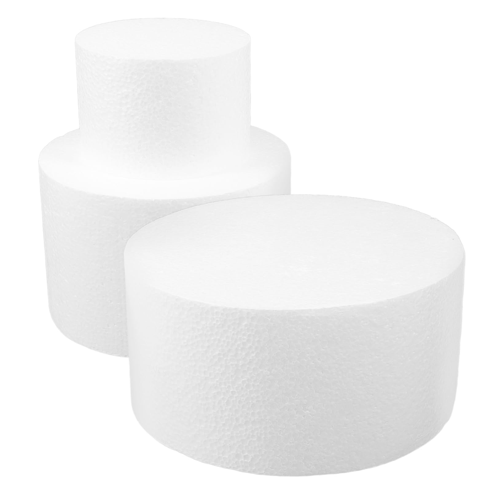 IMIKEYA 2 Ensembles Modèle De Gâteau En Mousse Moule À Cake Rond Mannequins De Gâteaux Ronds Gâteau Rond En Mousse Éponge Artisanale Faux Gâteau De Mariage Blanche 3 Pièces * 2
