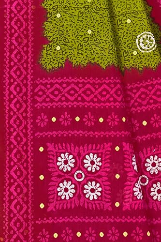 Image of TAMAIRA FASHION Mulmul Pure Cotton Saree For Woman Floral Batik Printed|Office Wear Daily Wear Sarees For Women Without Blouse Piece (Available in 11 Colours)