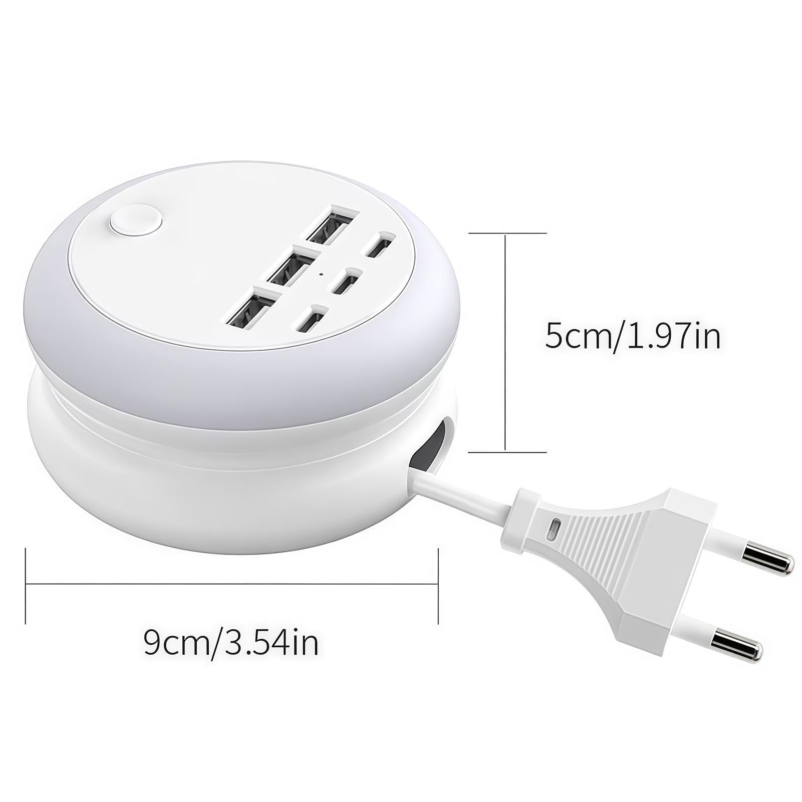 Stazione di ricarica USB multipla dispositivo portatile, retrattile e