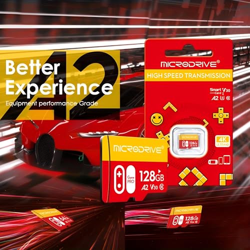 Tarjeta MicroSDXC 64 GB A2 V30 Game Pro - Memoria Gaming Alta Velocidad 100MB/s - Compatible con Switch OLED/Lite, Steam Deck, Android y GoPro - Resistente y Diseño Rojo/Amarillo. - imagen 7