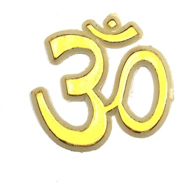 ASHIRWAD Golden Om Swastik Shubh Labh Wall Sticker, Temple Decal, Car Decoration 1.25 inches 10 pcs OM