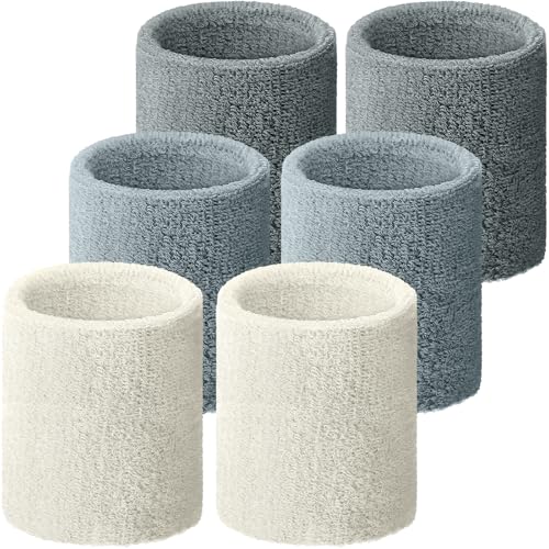 Image of Willbond Wrist Sweatbands, Sports Sweatbands for Competition, Sweat Absorbent, for Basketball, Tennis, Football, Running and Work (Pack of 6)