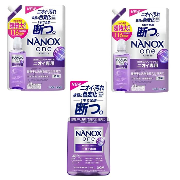 NANOX one ニオイ専用 液体洗剤　6箱 Amazon | NANOX one ナノックス ワン ニオイ専用 洗濯洗剤 本体 380g +