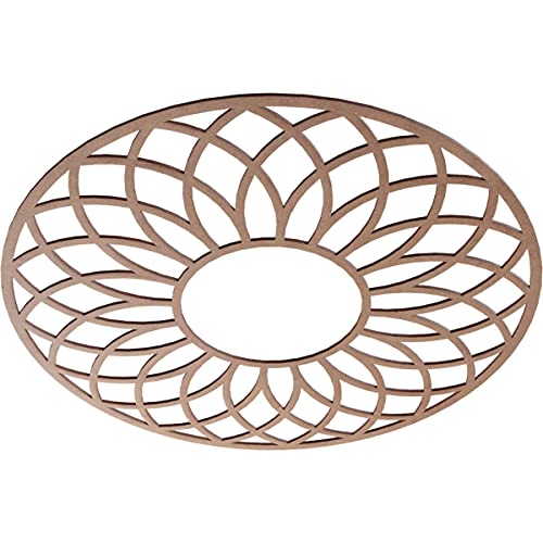 Image of Ekena Millwork 34 inchOD x 11 5 /8 inchID x 3 /8 inchT Cannes Wood Fretwork Pierced Ceiling Medallion, Wood (Paint Grade)