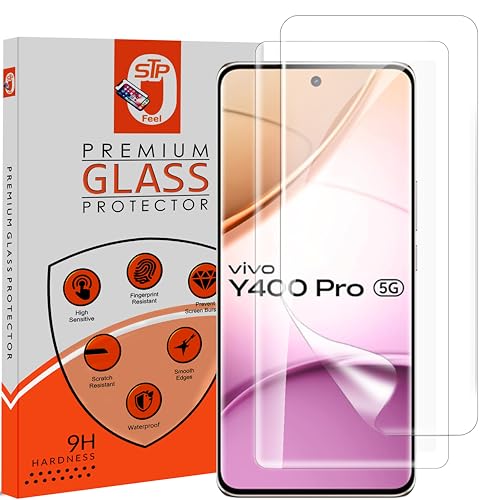 Image of STP FEEL 2 Pack Unbreakable Membrane Screen Protector Guard Compatible For Vivo Y400 Pro 5G, 6.77 Inch | Hydrogel Membrane Ultra Smooth Touch with Finger Print Support - HD /3 Months Warranty