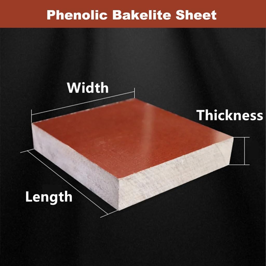 Resin Board Bakelite Sheets,1pcs Phenolic Bakelite Board, Thick 2mm -20mm Composite Insulated Glulam Plate, Electrical Wooden Fabric Sheet, Resin Laminate Veneer Washer(8x100x100mm)