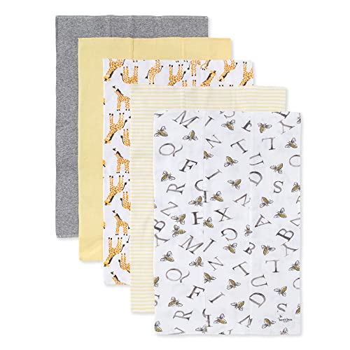 Image of Burt's Bees Baby - Burp Cloths, 5-Pack Extra Absorbent 100% Organic Cotton Drool Cloths
