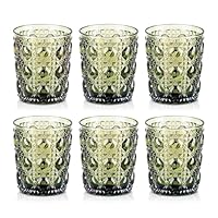 Joeyan Grün Bambusform Trinkgläser 4er Set, 260ml Türkis Saftgläser