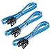 immagine 4deleyCON 3x 0,5m Cavo SATA III Cavo Dati S-ATA 3 Cavo di Collegamento per SSD HDD con Clip in Metallo 6 Gb/s 2x Dritto Connettore L - Blu