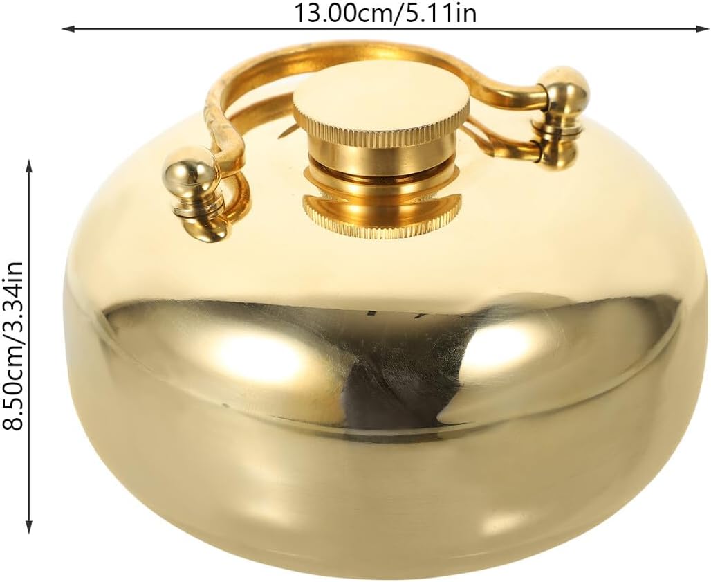 Thickened Metal Hot Water Bag 1.1mm Small 13cm Vintage Style Portable Reusable Heat Pack for Hands and Feet Cold Weather Use Random Color