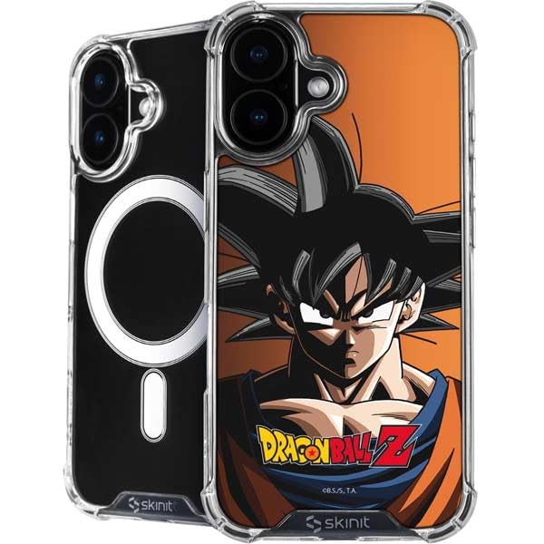 Skinit Phone Case Compatible with MagSafe iPhone 16 - Officially Licensed Dragon Ball Z Goku Portrait Design